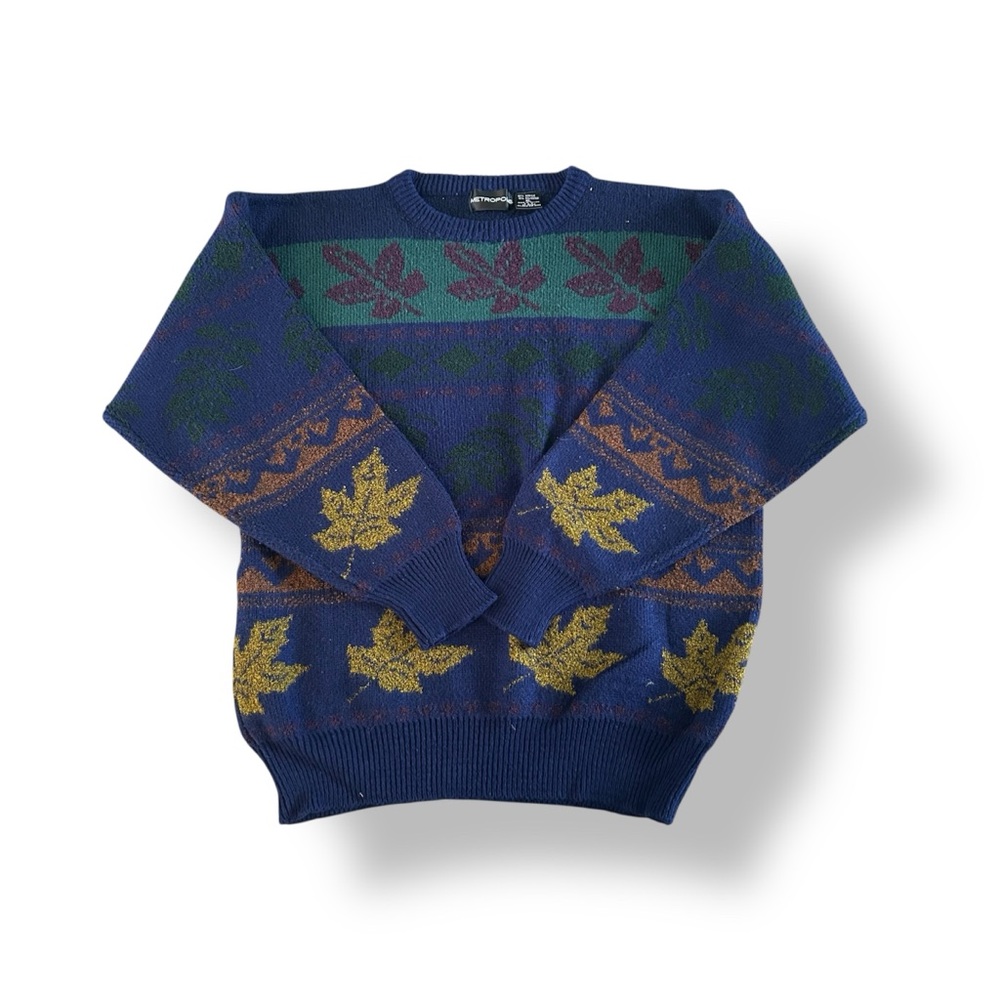 [Metropolis] VTG 90s Leaf Sweater